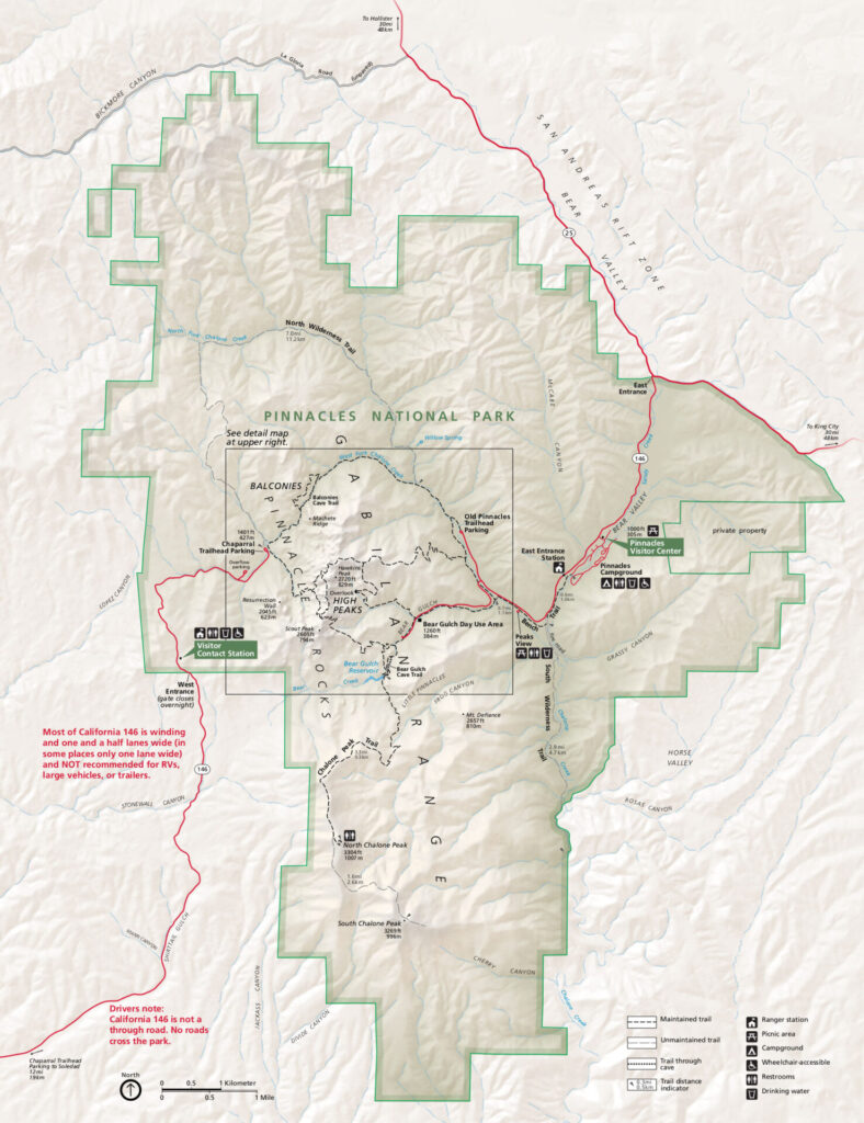 Pinnacles National Park Map